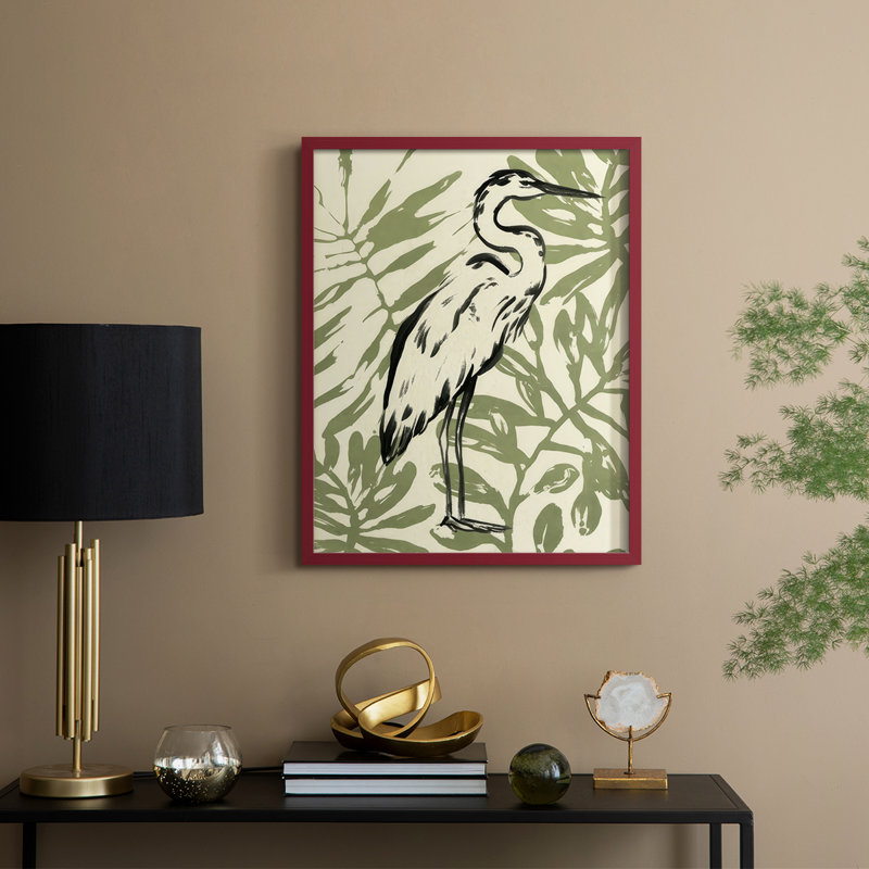 «Retro Parlor Heron I», H 15 po x l 12 po, Rouge