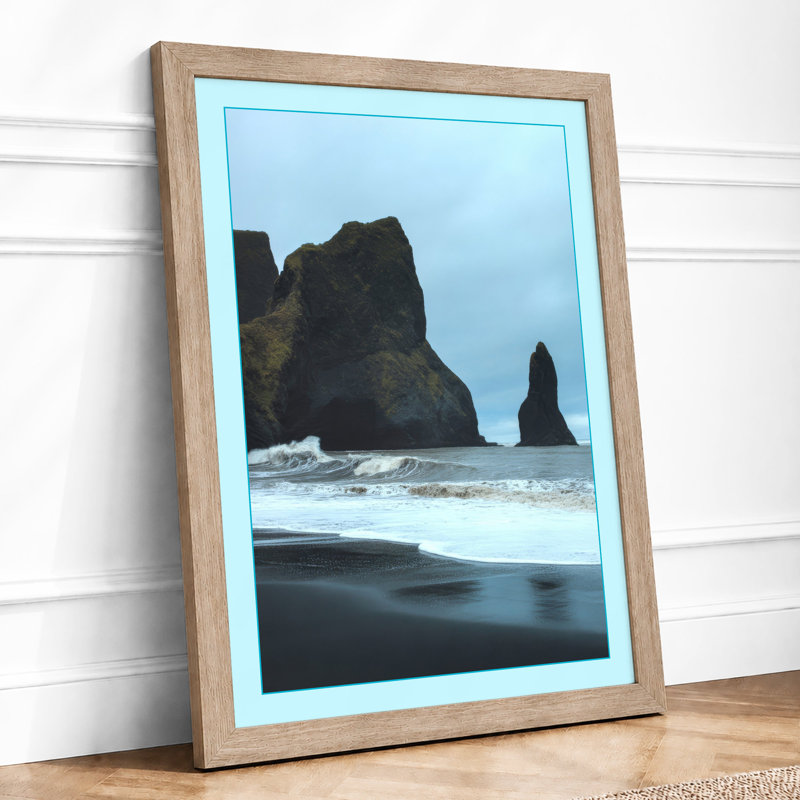 Black Sand Seascape Coastal - Print, Oak, A4 - 29.7 x 21.0 cm