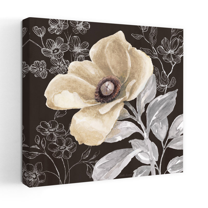 Flora Toile V, art floral contemporain, H 48 po x l 48 po
