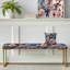 Banc floral rembourré or-135447538