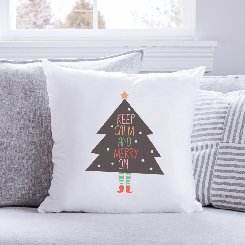 Coussin en polyester ChristmasCuteQuotes-04, 18 po x 18 po