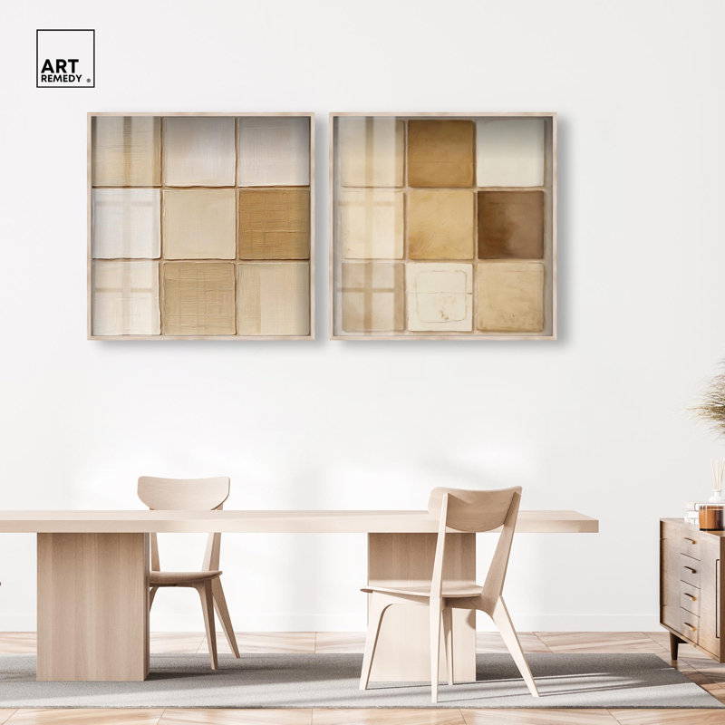 Ensemble de décoration murale Sina Matrix Duo Shadowbox, H 41 po x l 41 po, Blonde Frame