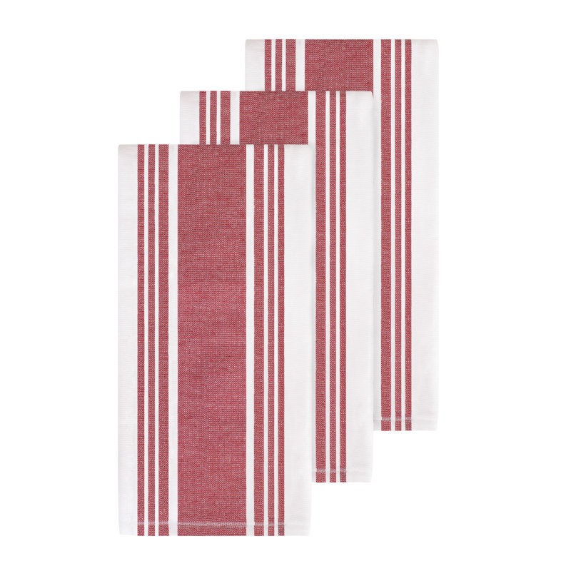 Dual Striped Tea Towel, Chili