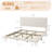 King Bed Frame with Adjustable Headboard, Velvet Upholstered Platform King Size Bed Frame, Vertical Channel Tufted, Strong Wooden Slats, No Box Spring Needed, Easy Assembly, Beige-118103177-118103171
