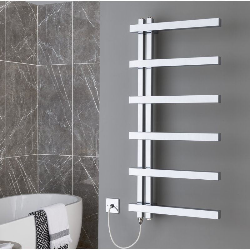 Amiya Contemporary Rail Heated Towel Rails, 108cm H x 50cm W x 14.1cm D