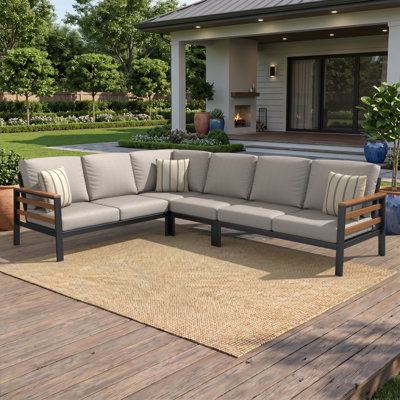 Ensemble de conversation modulaire d'extérieur 6 personnes avec coussins Sunbrella Townsend