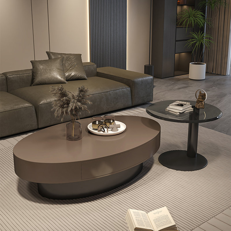 Table basse moderne et simple ovale, Café