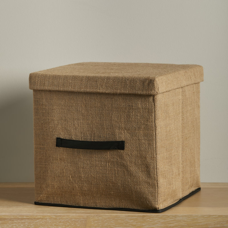 Seandra 8 Cube Storage Unit in Chalk White & 4 Jute Handled Box Drawers