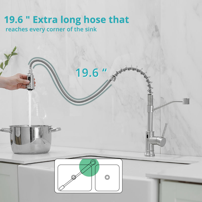 Touchless Kitchen Faucet,Hands Free Automati, Brushed Nickel