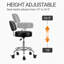  Lockable Rolling Stool with Back Support and Foot Ring, Ergonomic Hydraulic Adjustable Stool, Thick Cushioned Seat with Wheels for Home Office, Small Workspace, Drafting Desk