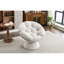 Fauteuil de salon pivotant surdimensionné, tour à 360 degrés, chenille douce, construction, facile à assembler, fauteuil en chenille beige relaxant-976258439