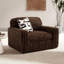 Fauteuil surdimensionné et demi Roundenne Furniture Solenne avec revêtement en velours côtelé géant, coussin réversible et coussin décoratif, chocolat-1022998690