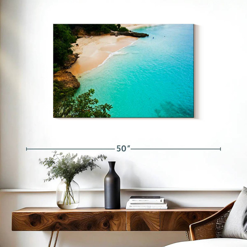 Gillard, plage de sable blanc, Anguilla, H 24 po x l 36 po