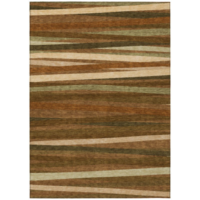 Liora Orange Washable Indoor-Outdoor Rug - 