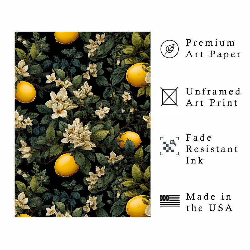 «Food and Kitchen Lemon Dreams», reproduction d'art moderne sans cadre, H 36 po x l 24 po