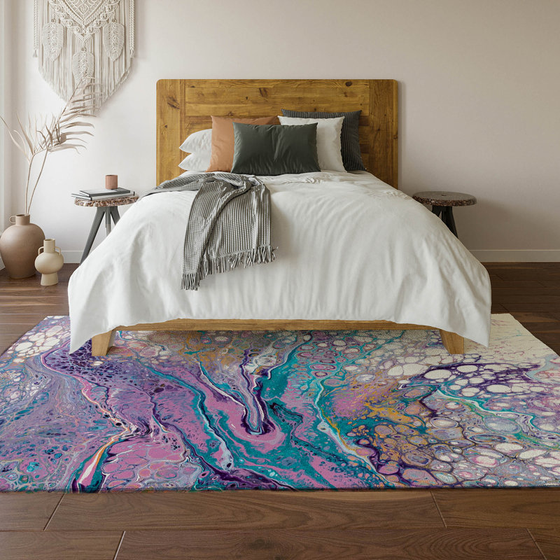 Premium Machine Washable Fayina AMF64 Periwinkle Rug, Rectangle 9' x 12'