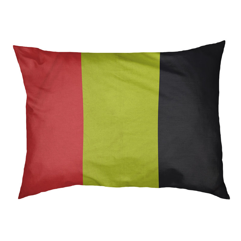 Coussin Washington, Moyen (l 28 po x P 18 po x H 9,5 po), Rouge torche / vert volt / gris anthracite