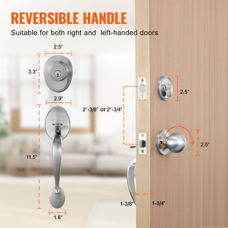 Copper-Plated Front Door Handle and Deadbolt Set
