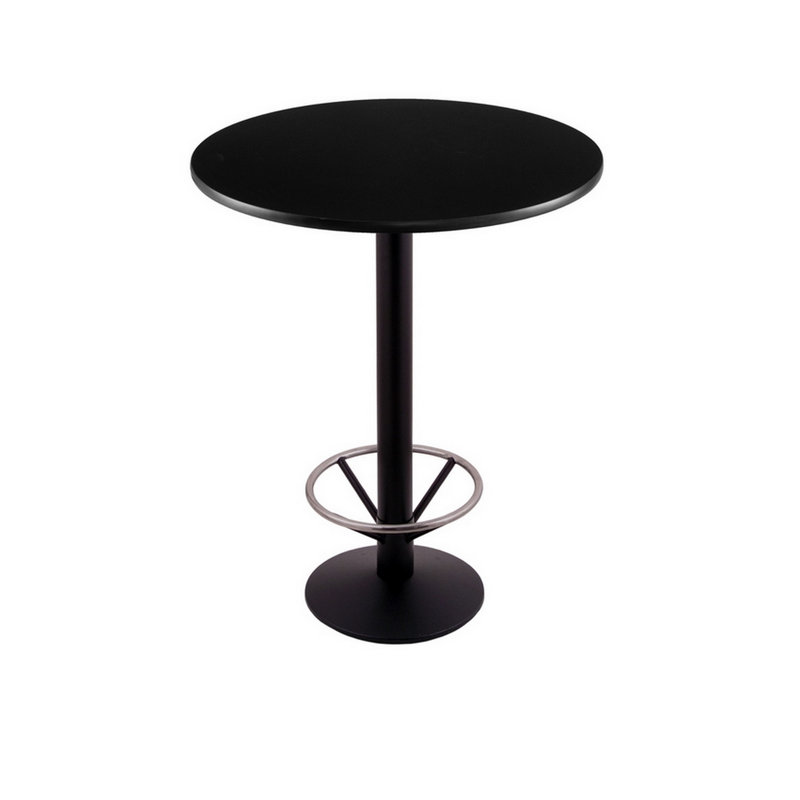 Table à piédestal avec anneau de pied, L 30 po x l 30 po, Hauteur de la barre (hauteur de 42 po)