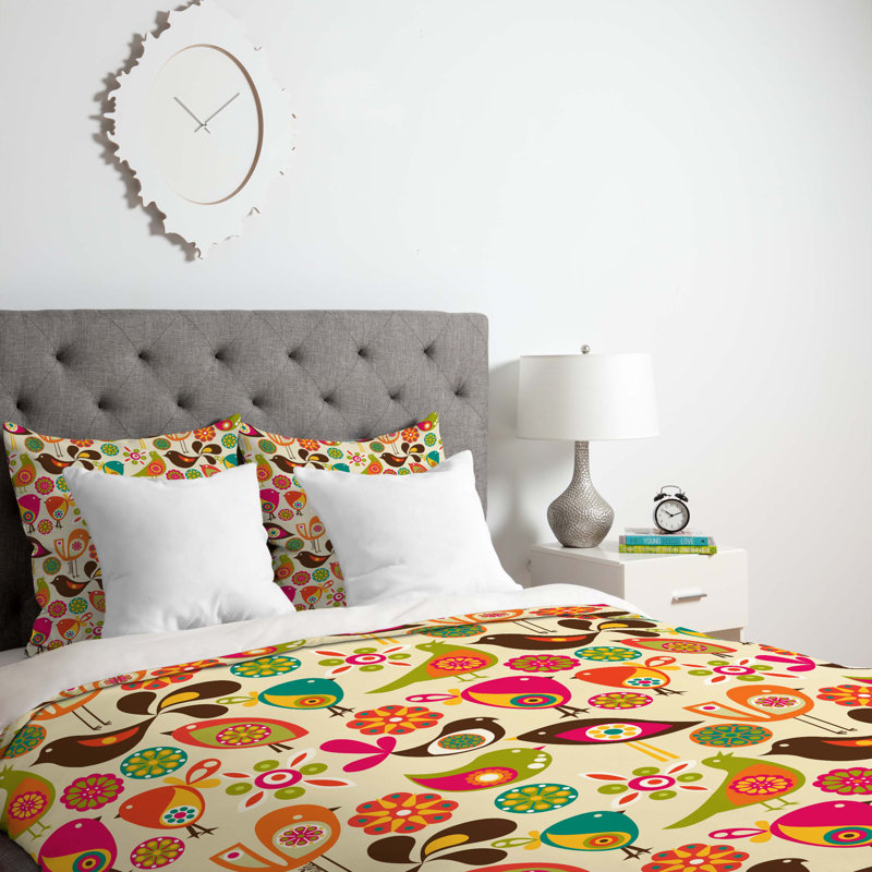 Ensemble de housse de couette Little Birds, Housse de couette simple + 1 taie décorative stan, Léger