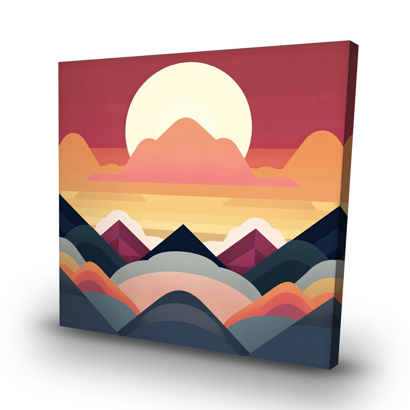 Symmetrical mountain - 32"x32" art on canvas
