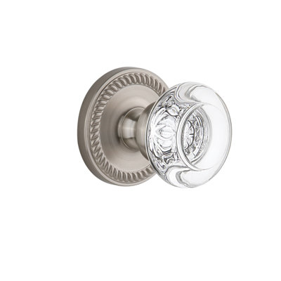Grandeur Newport Rosette Passage avec bouton de porte en cristal Bordeaux