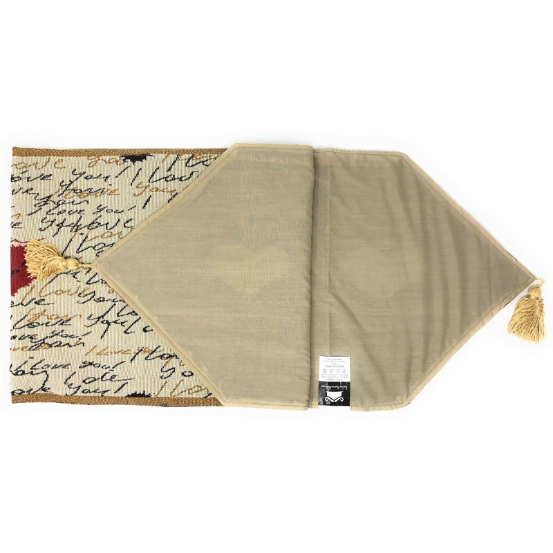I Love You Tapestry Table Runner, 120" L x 13" W