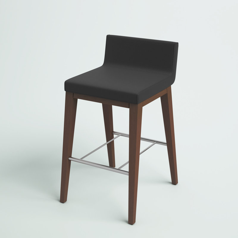 Harlowe Upholstered Counter Stool, Black, Bar Stool (29" Seat Height)