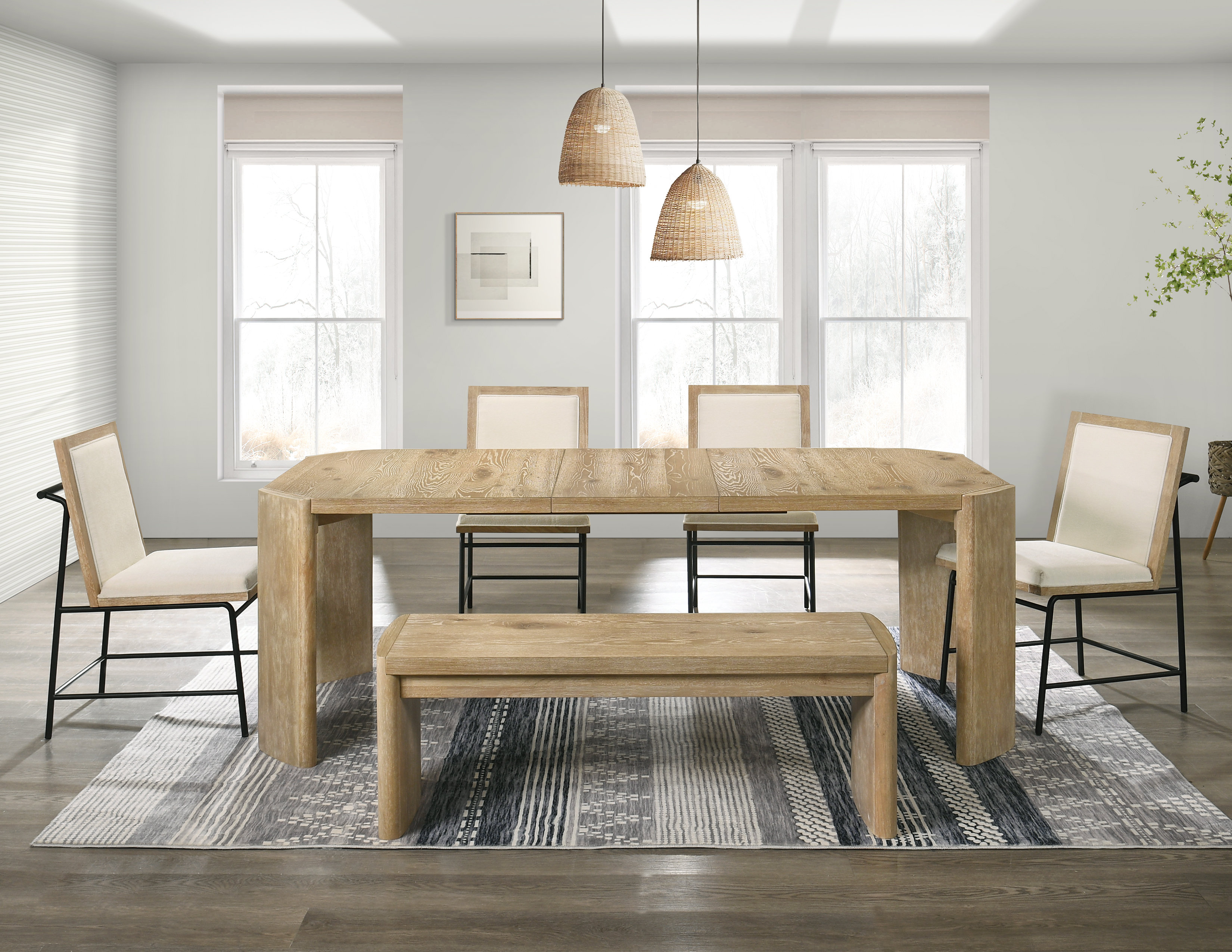 Latitude Run® 6 Pieces Rectangular Table With Extension Dining Set ...