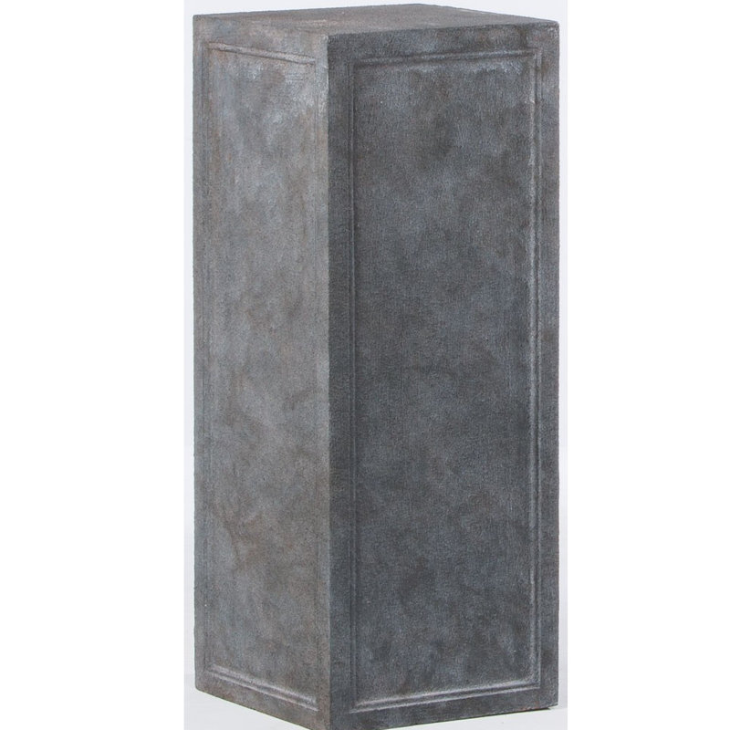 Square Urn Pedestal, 31.5" H x 12.25" W x 12.25" D, Gray