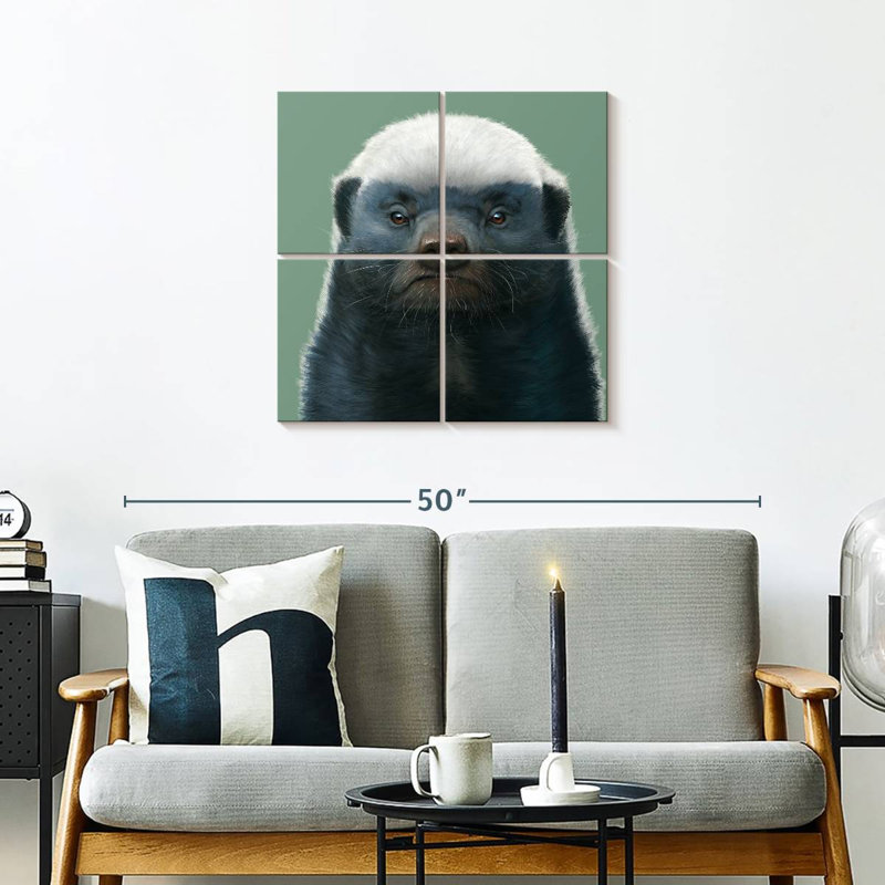Portrait de blaireau Brampt, H 26 po x l 26 po