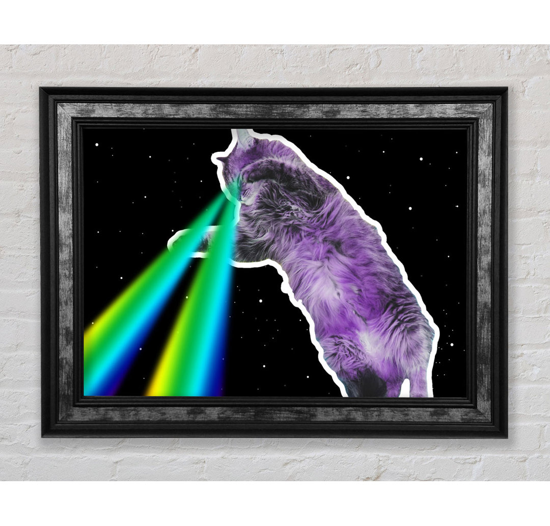 Katze Lazer Beam Space - Einzelner Bilderrahmen Kunstdrucke