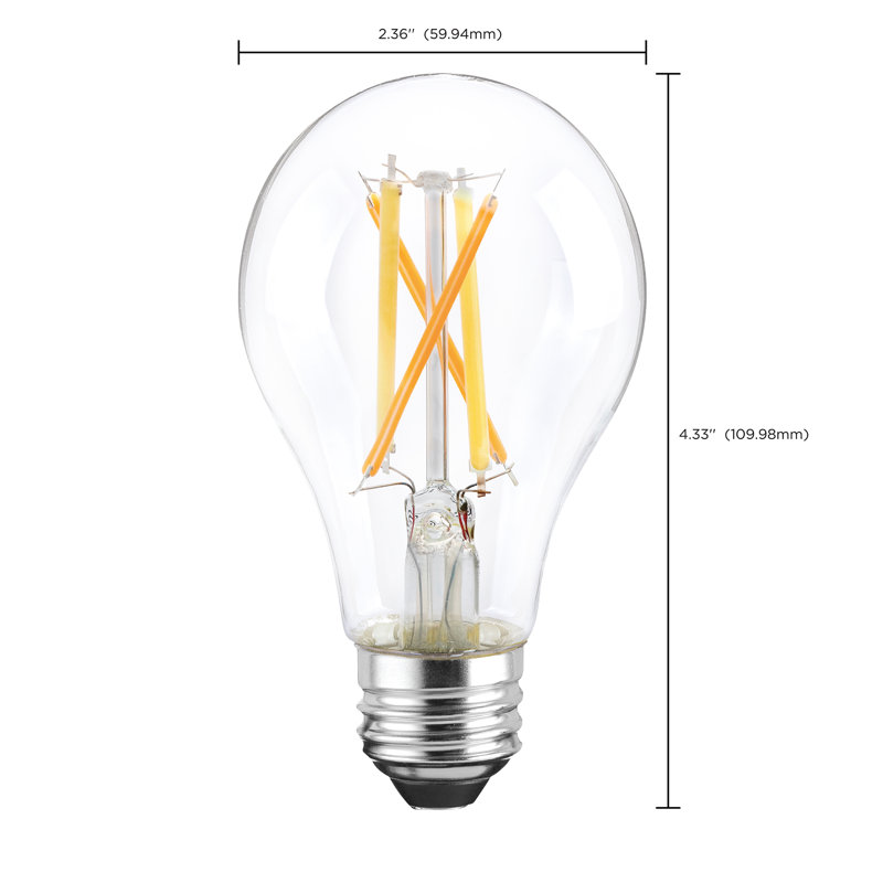 7,5 W (équivalent à 60 watts), ampoule DEL intelligente A19, à intensité variable, base blanche réglable