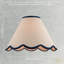 Scallop Edge Natural Textured Linen Coolie Lamp Shade With Trims By-910080675