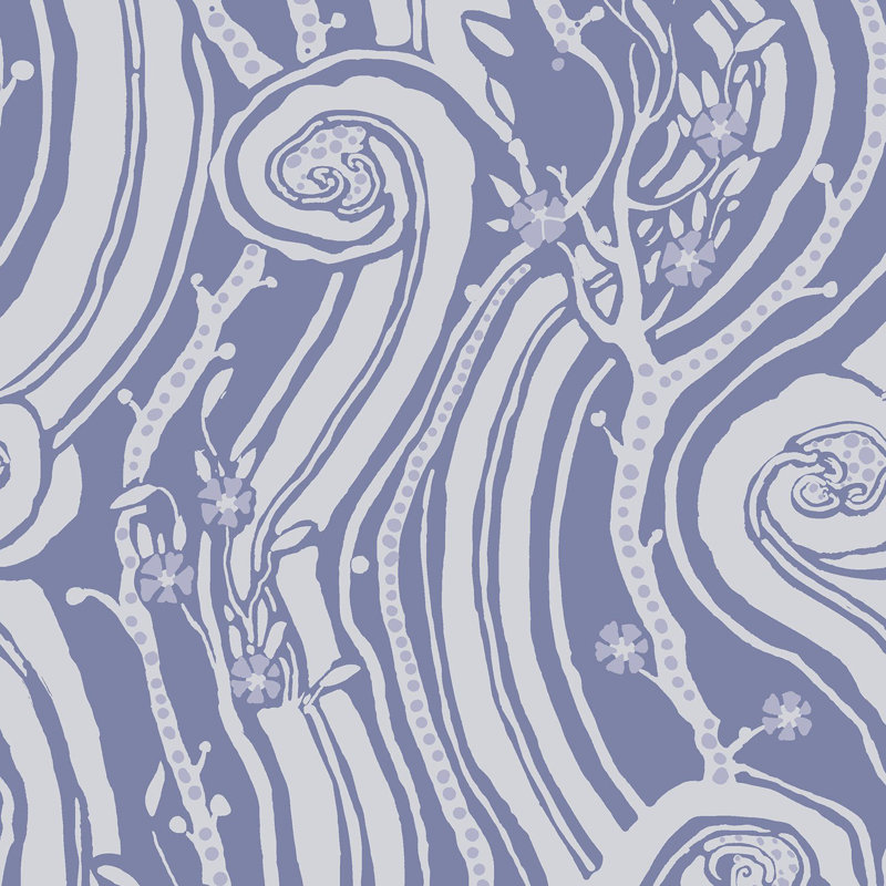 FloraSwirl, Grass Cloth, Pigeon