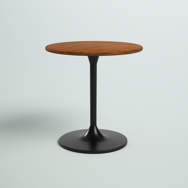Modern Brown 30 Inch Round Dining Table with Space-Saving Pedestal Base