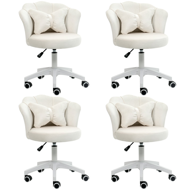 Jeffry 22'' H Tufted Velvet Upholstered Metal Side Chair, White