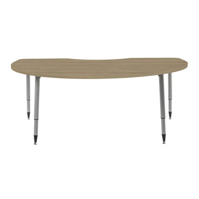 Table d'activité à grain de bois avec pieds fuselés réglables Adapte 48 x 72