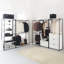 Walk-in en bois et métal avec cinq tablettes - Structure thermolaquée robuste, espace de rangement profond, eau et chaleur, panneau de classement Stain Scratch E0, 2 fois plus épais, structure modulaire, blanc, 16,79 po