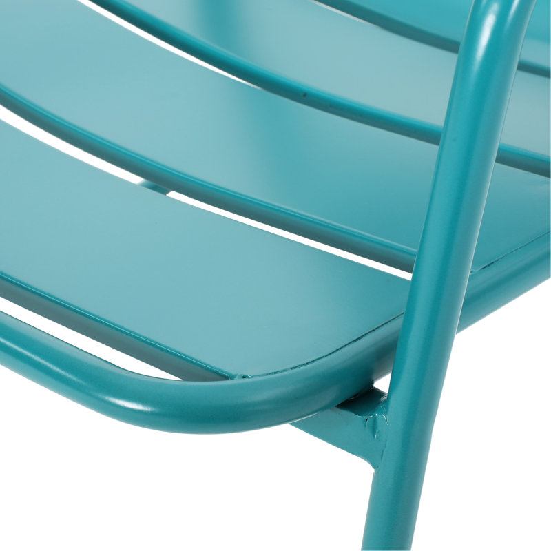 Teal Iron Chair: Enjoy Relaxing Times, 24.02 In. Depth, 27.16 Width, 25.92 Height, 13.9 Lb Patio Relaxation Luxury,