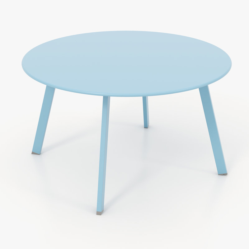 Outdoor Round Coffee Table, 28'' Patio Side Table For Backyard Patio Deck, Sky Blue