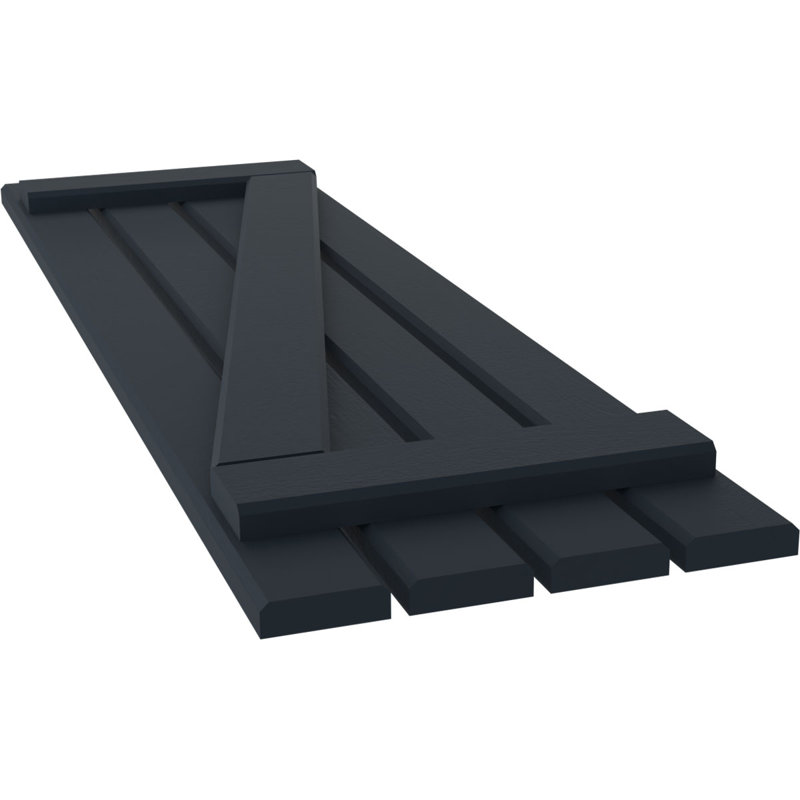 Volets de planche-n-lattes avec barre en Z (par paire) Americraft (2 lattes), Bleu nuit sans étoile, 15 1/2", 68"