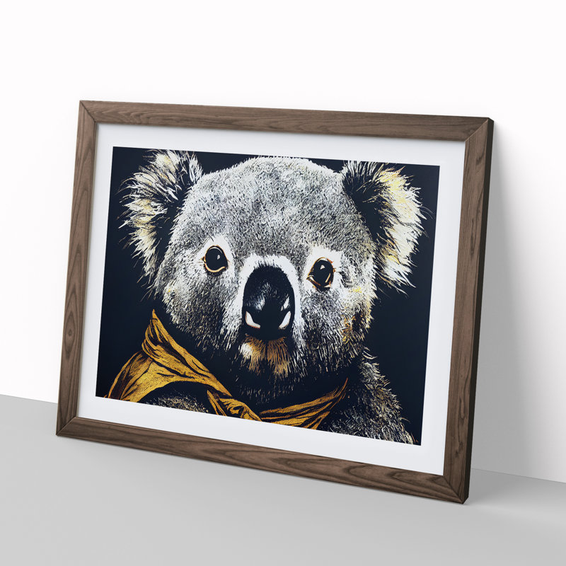 Unbeatable Koala Bear - Framed Print, 46cm H x 64cm W x 2cm D, Walnut