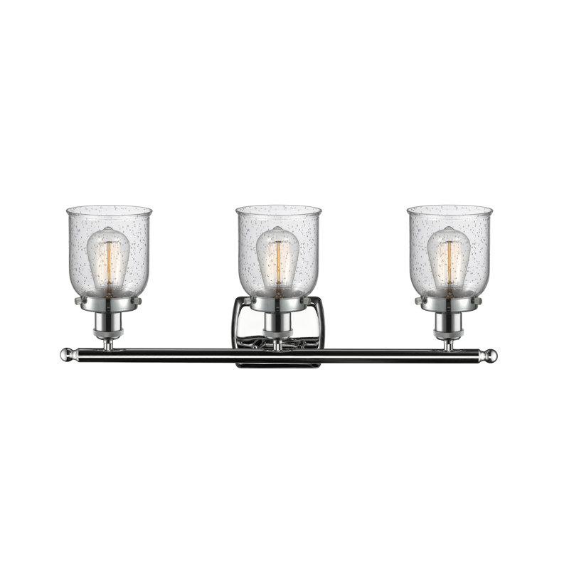 Éclairage pour meuble-lavabo 3 lumières 26 po Ballston Urban Bell, Grainé, DEL, Chrome poli