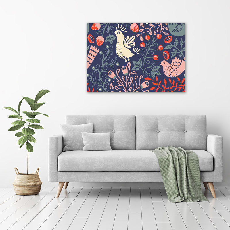 Hens Owl Plants - No Frame Print on Glass