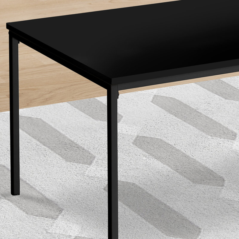 Ensemble de table, ensemble de 3 pièces, café, bout, métal noir, stratifié noir, Noir