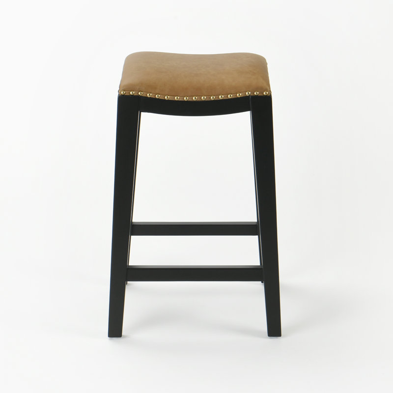 Tabouret de comptoir 24 po Jhordyn, Brun clair et noir