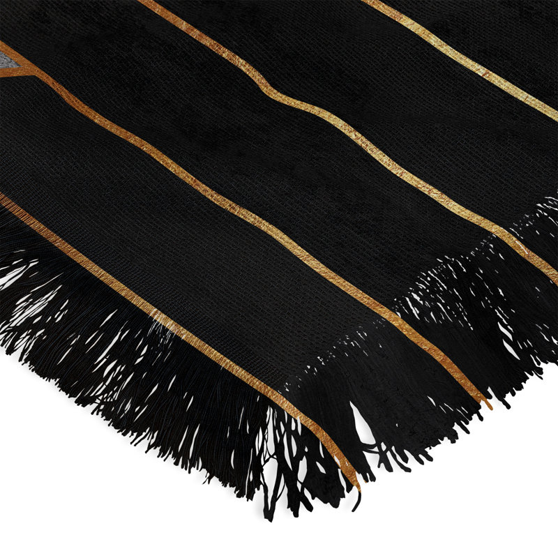 Hand Woven Throw Blanket, Black