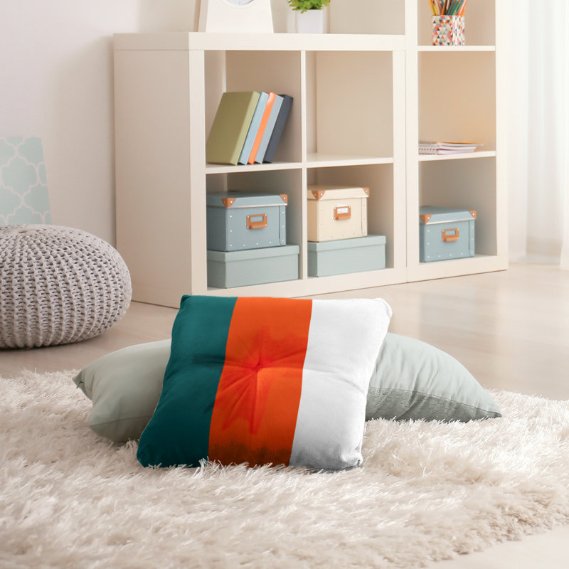  Coussin de sol touffeté, 26 po x 26 po, Orange