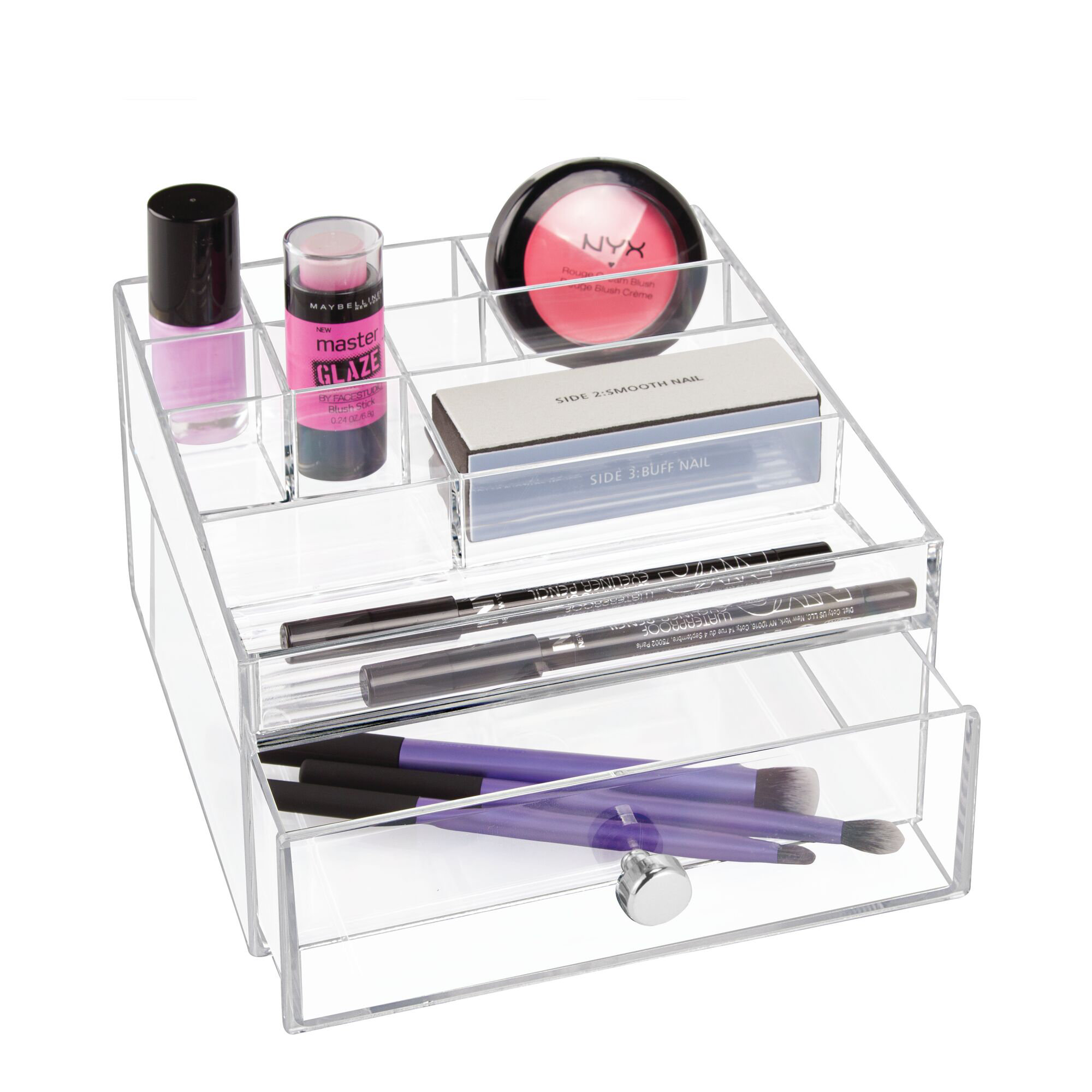 iDesign Clarity Clear Divided Tray Organizer